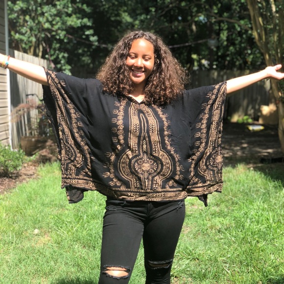 Boho black and gold shirt - Picture 5 of 6